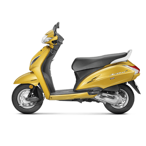A yellow and black e-scooter.