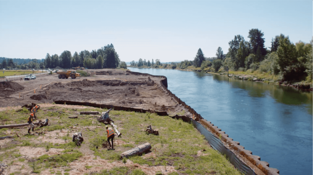 Project Watershed working on the banks of Courtenay river
